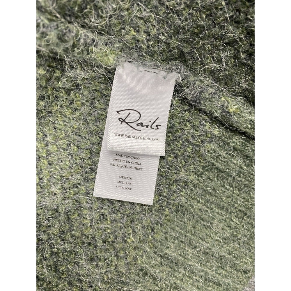 Rails Runi Green Gray Camo Button Cardigan Alpaca Wool Womens Medium Warm - Picture 7 of 10